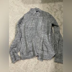 Grey side zip cardigan